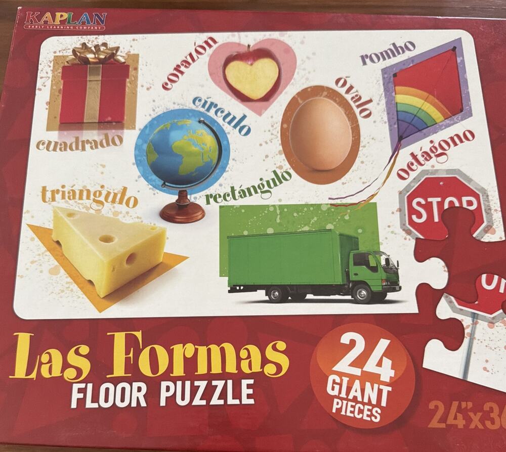 New Kaplan Early Learning Las Formas Floor Puzzle Jumbo 24 Spanish Ages 3 Up